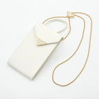 Prada Mobile Smartphone Accessories White Gold Saffiano Mini Bag Triangle Logo