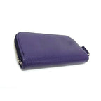 Prada Key Case Purple Leather Zip Around 6 Rows Silver