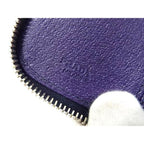 Prada Key Case Purple Leather Zip Around 6 Rows Silver