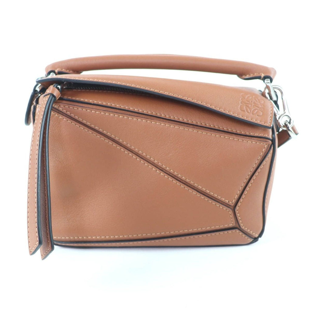 Loewe Puzzle Edge Bag Mini Tan Anagram Calf Leather 2-Way Bag