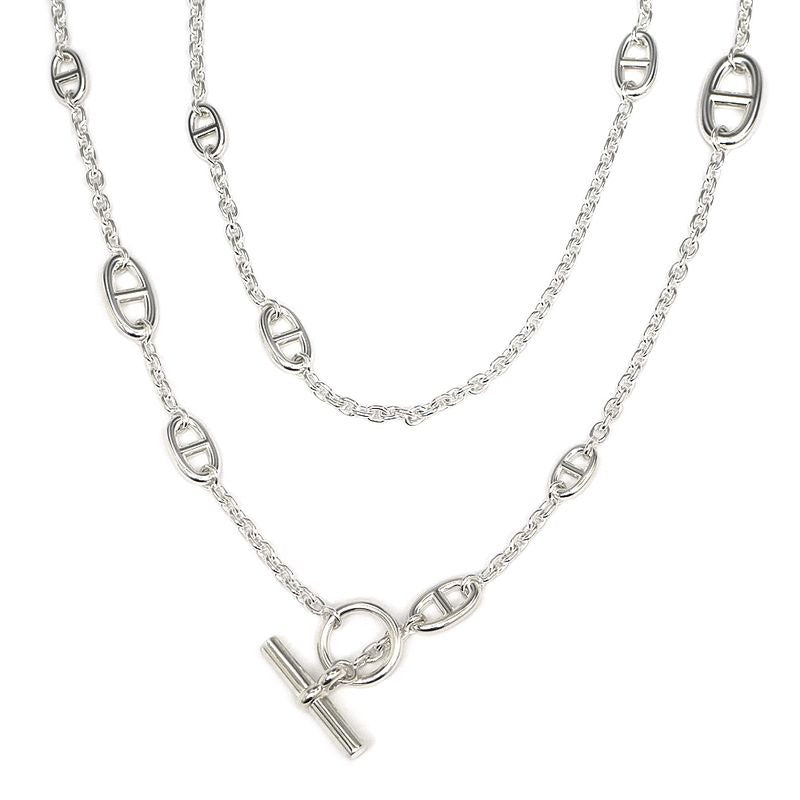 Hermes Necklace Chaine D'ancre Farande 160 AG 925 SV Silver Jewelry