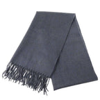 Hermes Muffler Shawl Cashmere Charcoal Cold Protection Scarf