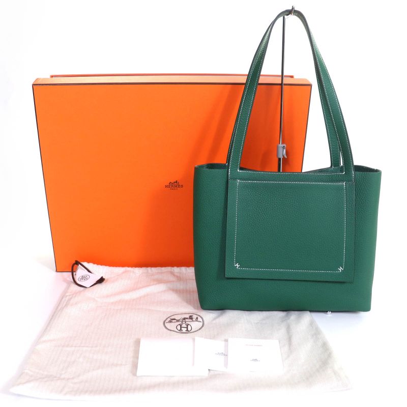 Hermes Cabas Serie 31 Taurillon Clemence Vert Moyen Tote Bag Storage — view 2