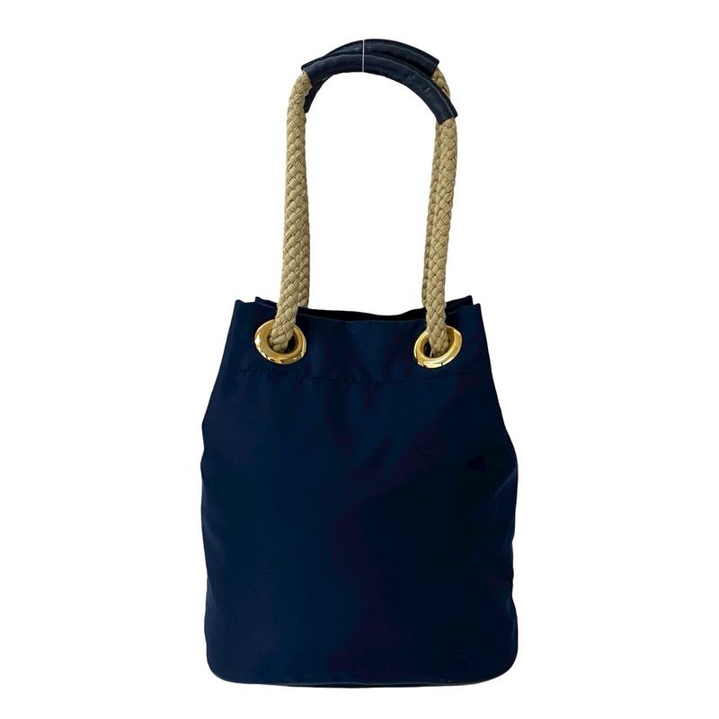 Prada Triangle Logo Plate Hardware Nylon Leather Shoulder Bag Tote