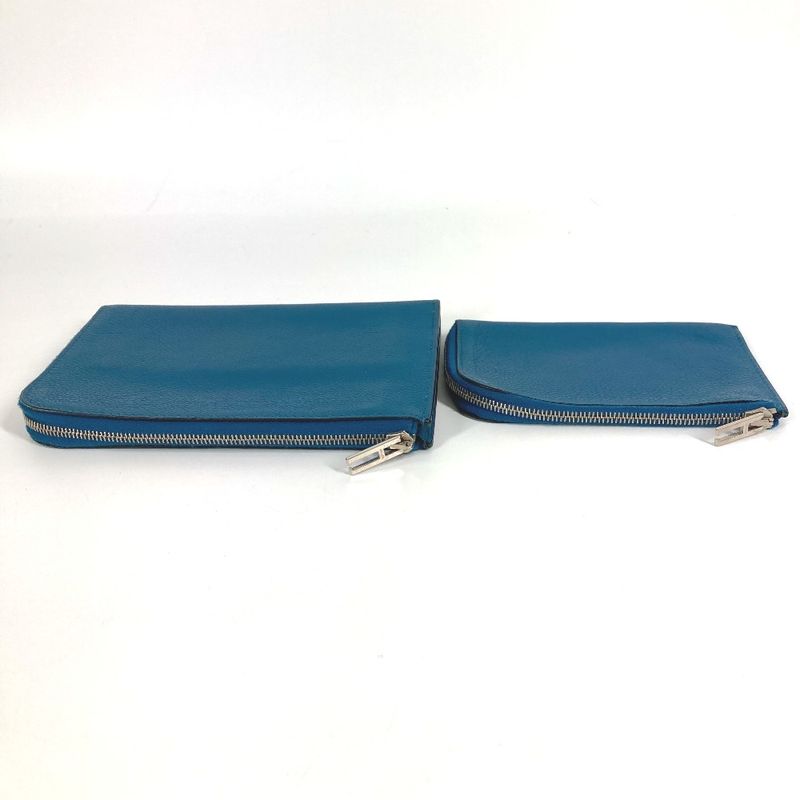 Hermes Coin Case Remix Duo Leather Blue — view 5