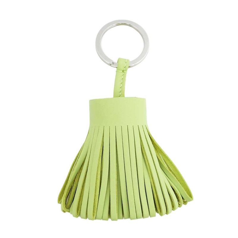 Hermes Key Ring Carmen Charm Pistachio Yellow Green Silver Hardware — view 2