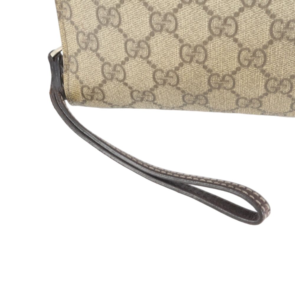 Gucci GG Supreme Leather Clutch Pouch Brown — view 2