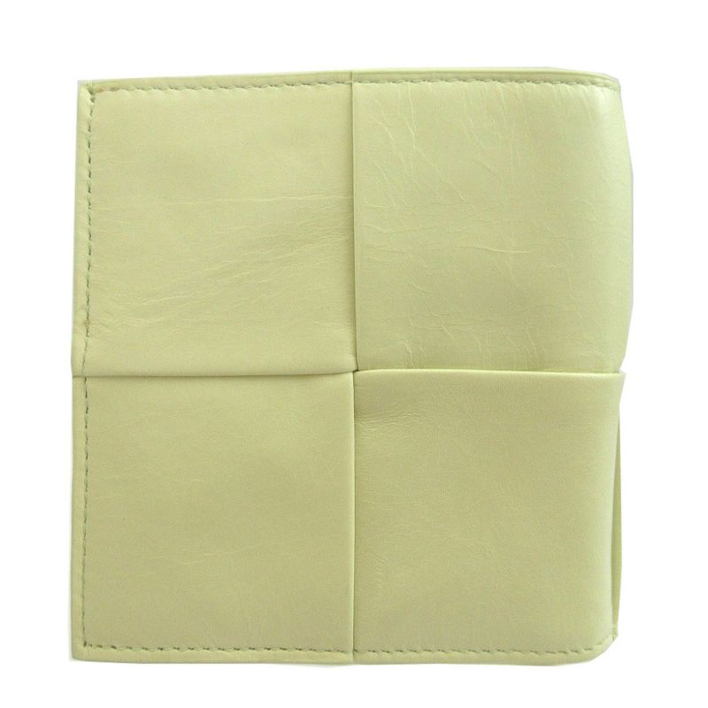 Bottega Veneta Maxi Intrecciato IC Chip Leather Yellow Bifold Wallet — view 3