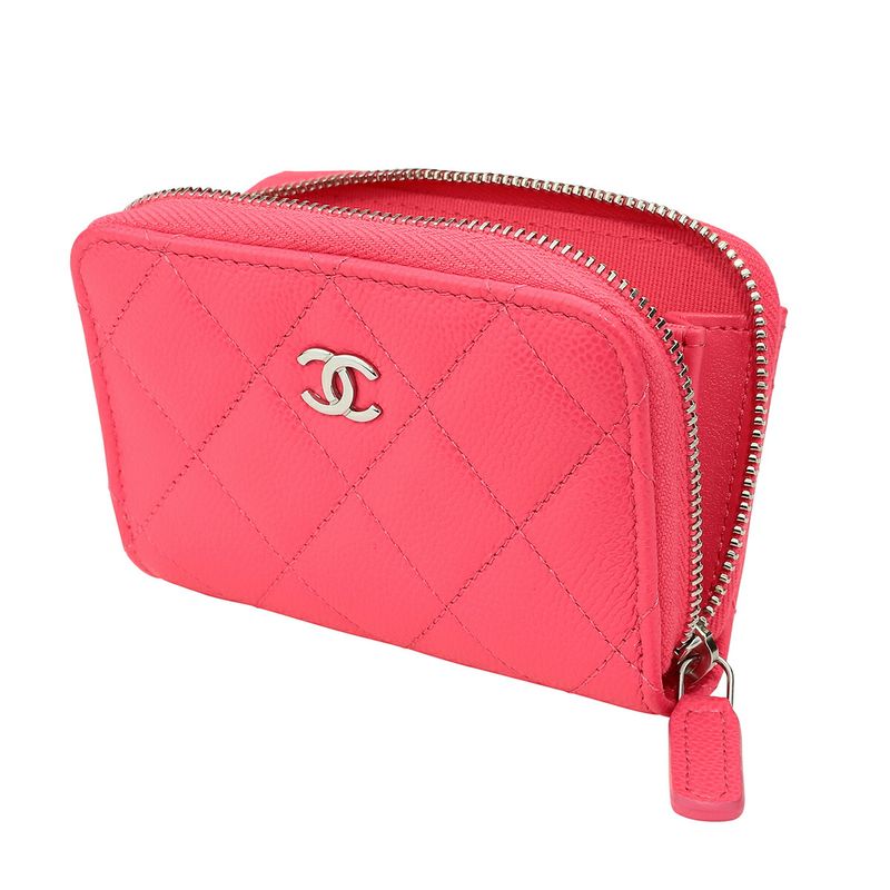 Chanel Coin Case Classic Zip Purse Neon Pink — view 4