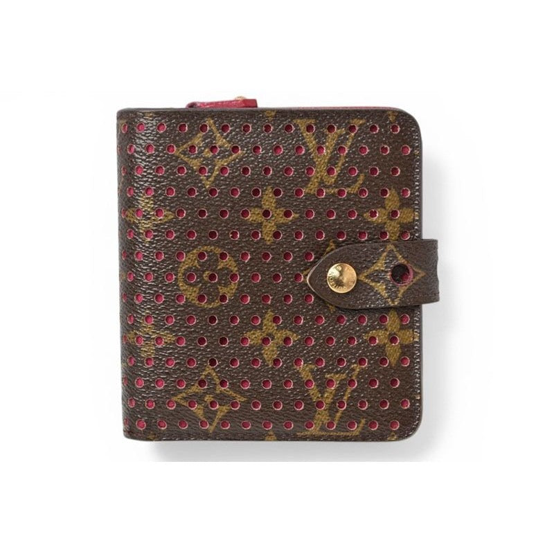 Louis Vuitton Wallet Bifold Compact Zip Monogram Perfo Fuchsia