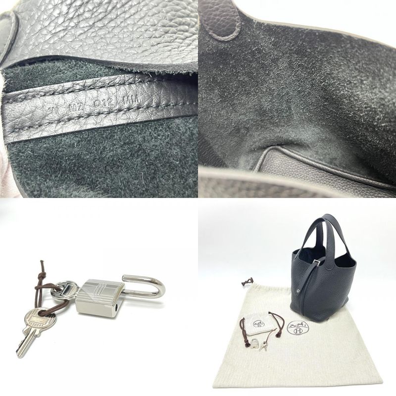 Hermes Handbag Picotin Lock PM Taurillon Clemence Black — view 9