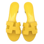 Hermes Oasis Sandals Size 35 Yellow Series Heel H Motif — view 3