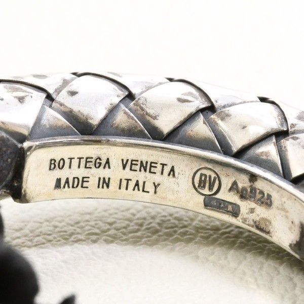 Bottega Veneta Intrecciato Circle Silver Leather Necklace 56 cm — view 9