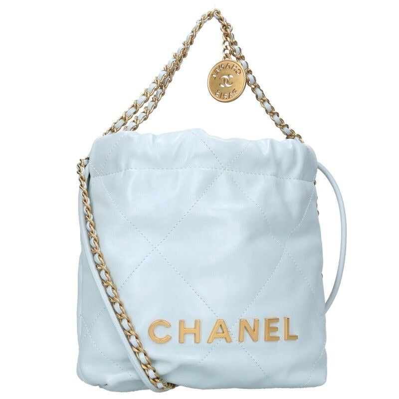 Chanel 22 Leather Quilted Chain Shoulder Bag