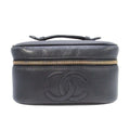 Chanel Vintage Caviar Leather Vanity CC Logo Stitch Side Pouch