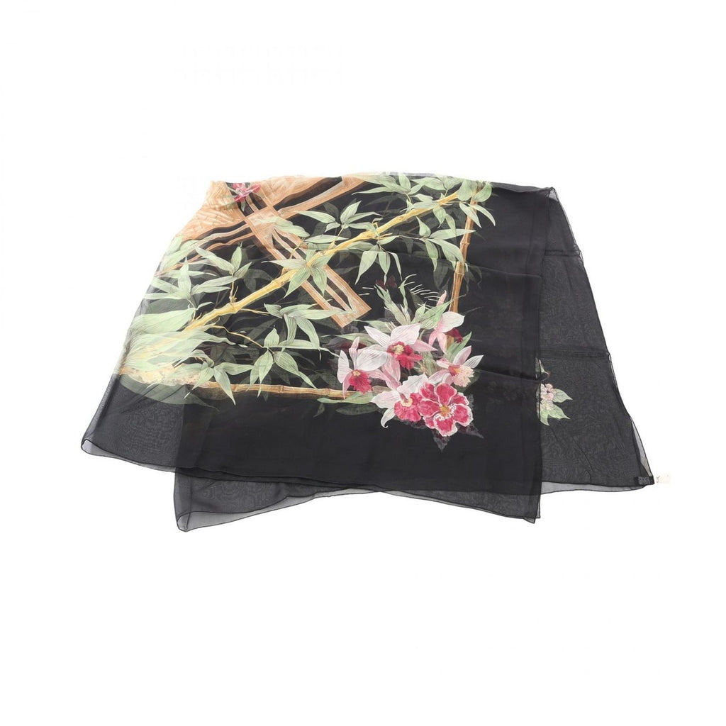 Hermes Scarf Shawl Carre 140 Muslin Serenite Silk Black Multicolor