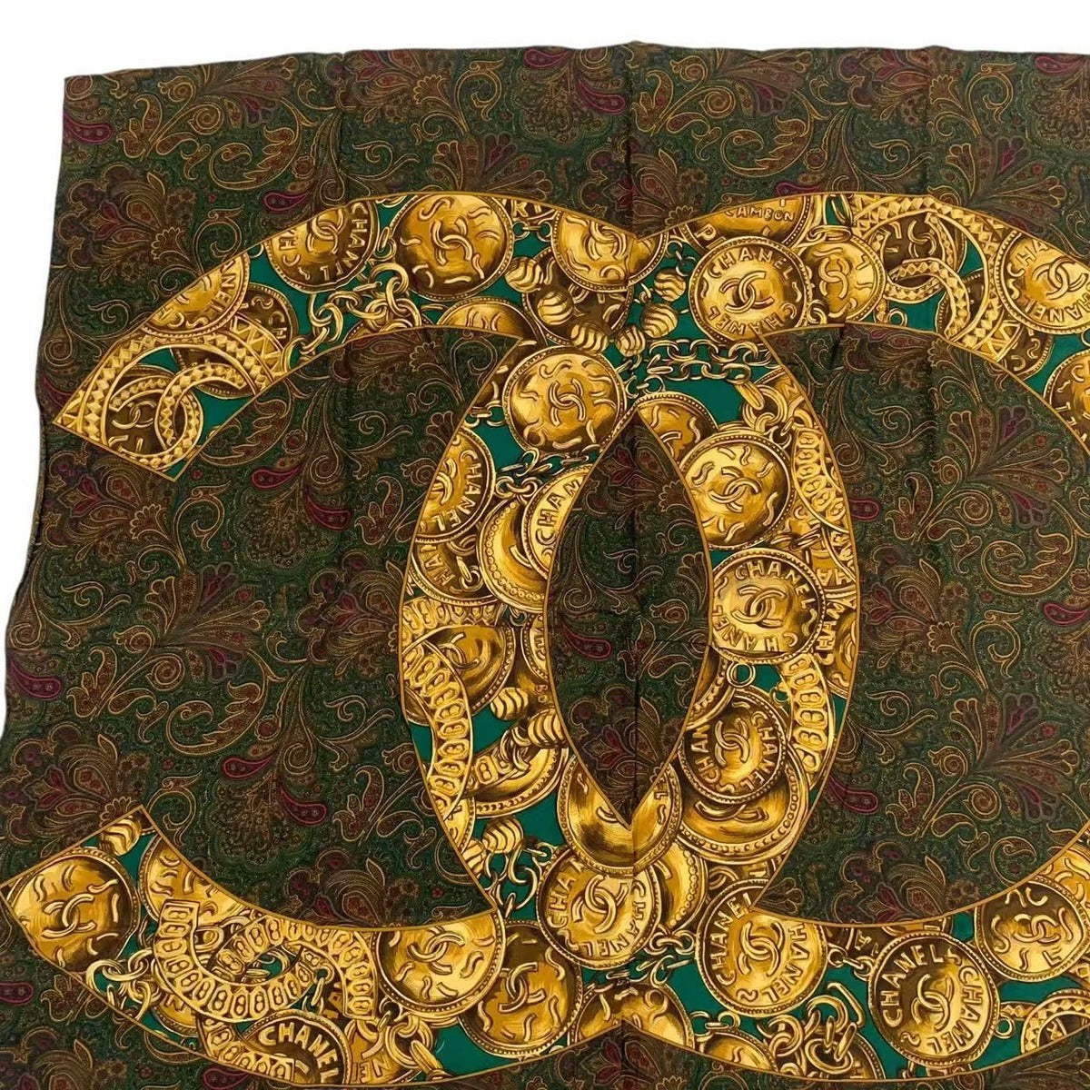 Chanel Scarf Silk CC Logo Paisley Pattern — view 2