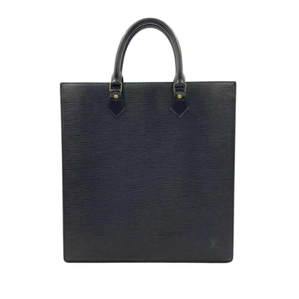 Louis Vuitton Sac Plat Epi Noir Leather Black Tote Gold