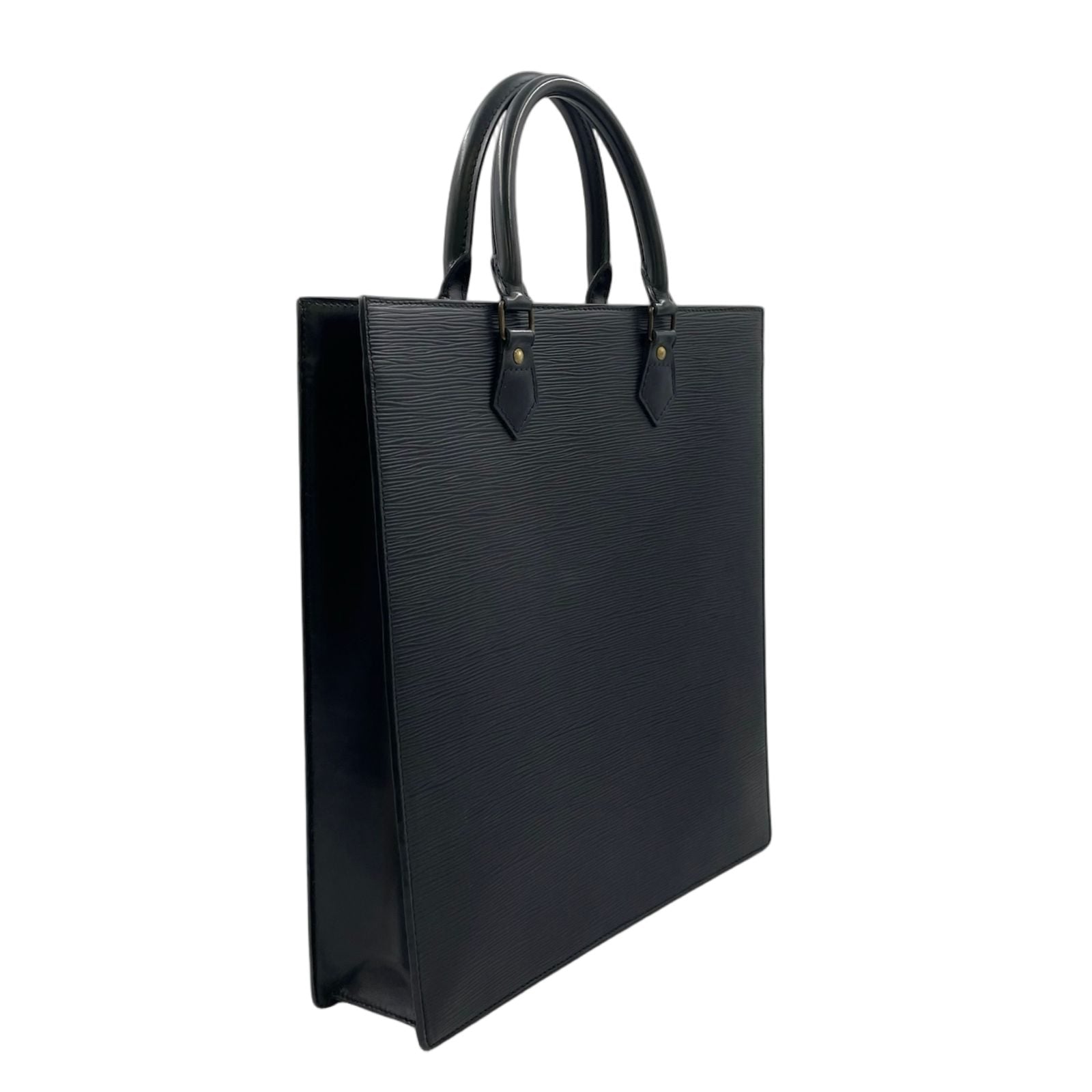 Louis Vuitton Sac Plat Epi Noir Leather Black Tote Gold — view 2