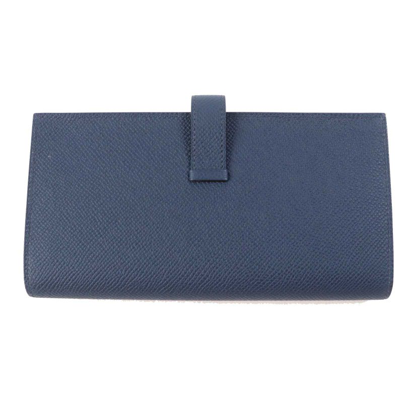 Hermes Bearn Souffle Verso Blue Prus Vert Fizz Silver Hardware Vaux Epson Long — view 3
