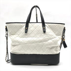 Chanel CC Logo Quilted Gabriel 2-Way White Bicolor Purse — view 3