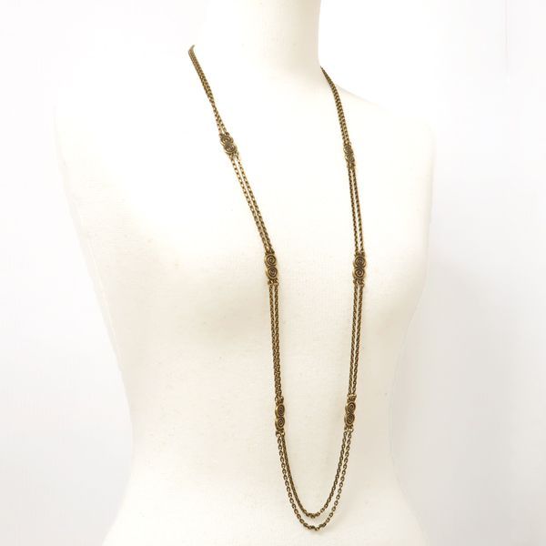 Yves Saint Laurent Necklace Long Vintage Swirl GP — view 5