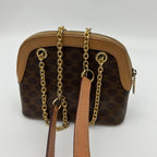 Celine Macadam Brown Tea Vintage Small Mini Chain Shoulder Bag Back Purse — view 4