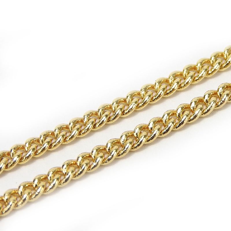 Christian Dior Necklace Metal Gold Black Accessories Logo Rhinestone — view 6