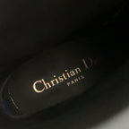 Christian Dior Empreinte Boots Short Shoes Leather Black Gold Belt Logo — view 8