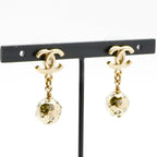 Chanel Earrings Gold Coco Mark Rhinestone — view 8