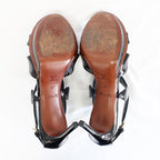 Louis Vuitton Sandals Pin Heel Black Gold Hardware Enamel — view 5