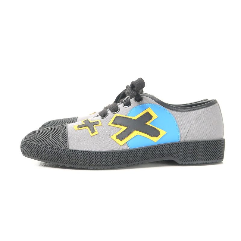 Prada Sneakers Size 5 1 2 low Cut Rubber Wappen Leather Shoes — view 2