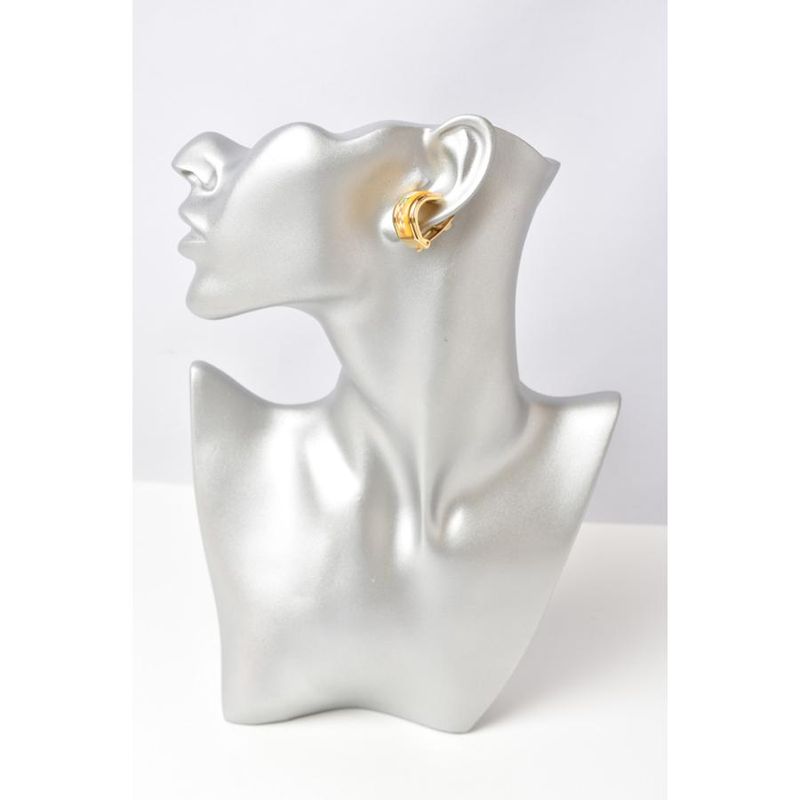 Hermes Earrings Emailles Cloisonne Enamel With Flower Motif Yellow — view 3