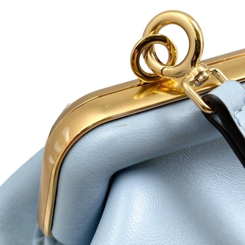 Fendi Shoulder Bag First Small 8 Bp129 Abve F1993 Blue Gold Hardware — view 6
