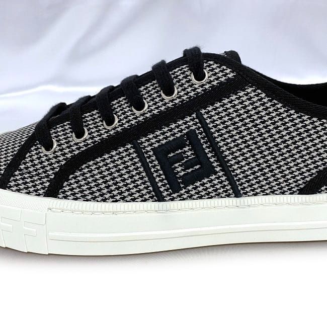 Fendi Sneakers White Black Staggered — view 9