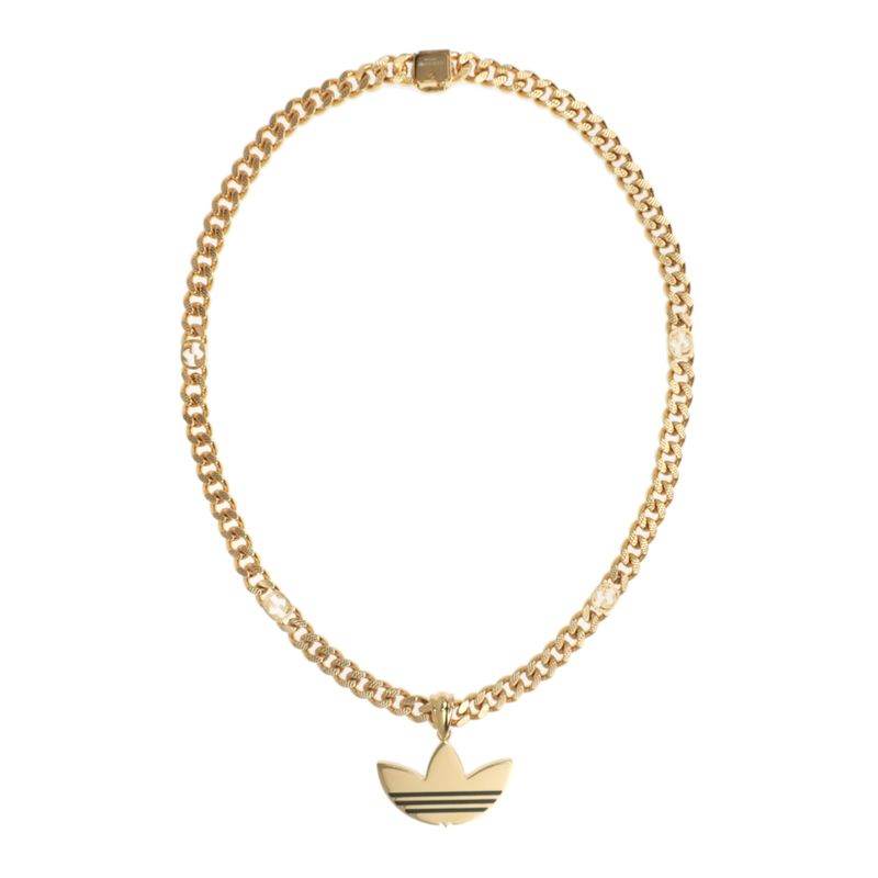 Gucci Adidas Collaboration Necklace Trefoil Golmette Chain Gold Black — view 3