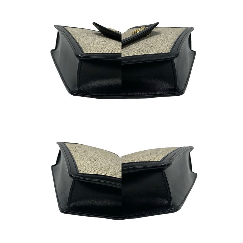 Celine Triomphe Chain Shoulder Canvas Leather Mini