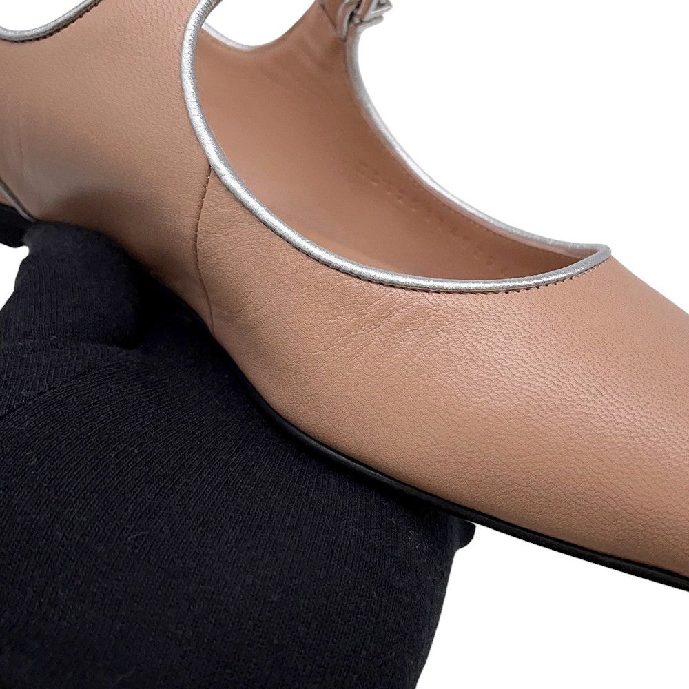 Hermes Ballet Shoes Cles Leather 35 Beige Perlino Gris Argent — view 5