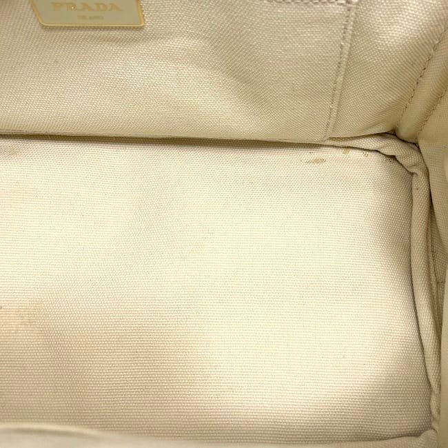 Prada Tote Canapa Ivory White 1 Bg439 — view 8