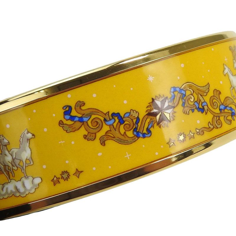 Hermes Emile Bangle Bracelet Accessory Jewelry Small Item Cloisonne Plated GP — view 5