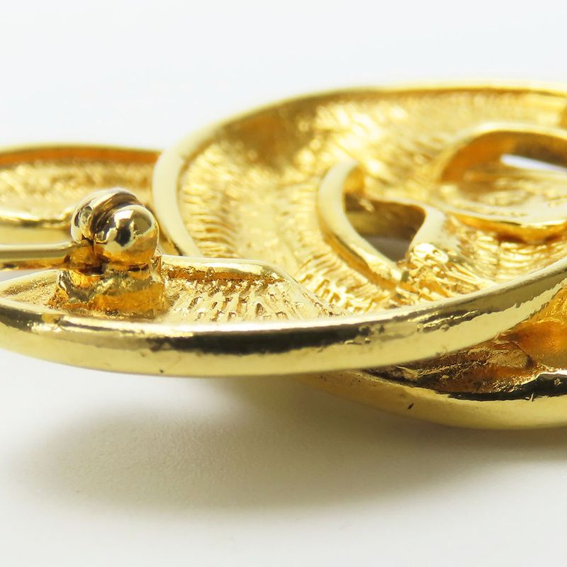 Chanel Brooch Quilted Stitching Coco Mark Metal Gold Plated Accessory Small — view 7