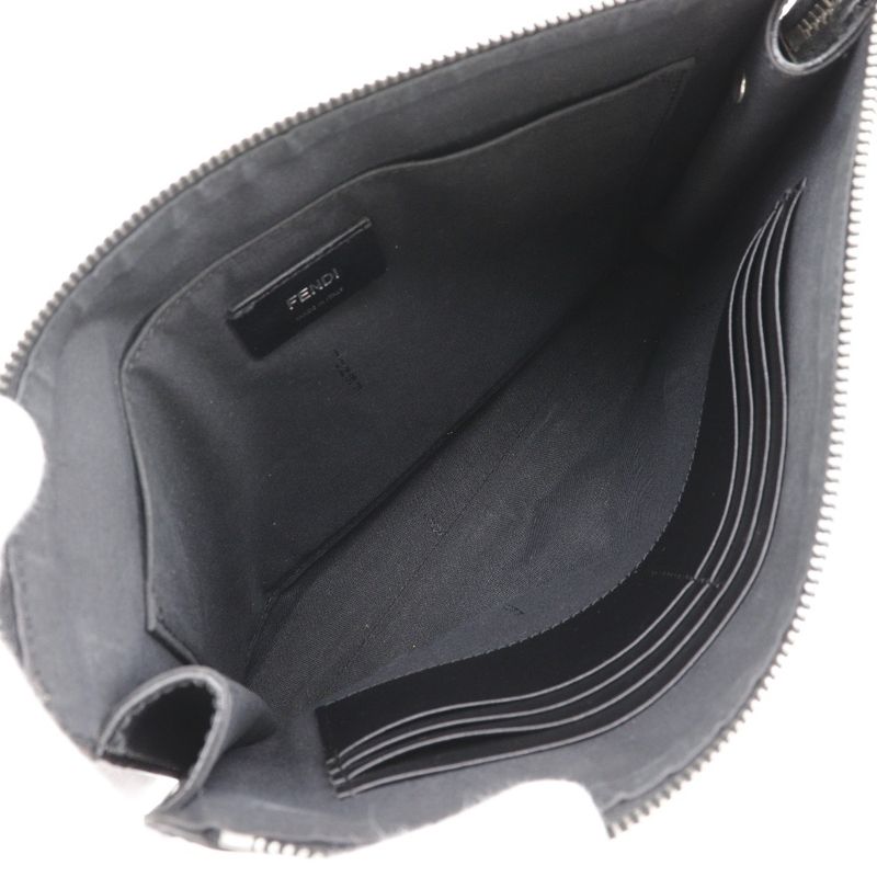 Fendi Bugs Monster 7 Va433 Calf Black Clutch Bag — view 5