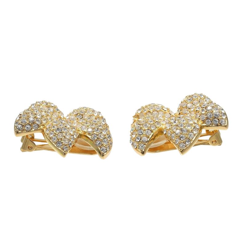 Christian Dior Gold Plated And Rhinestone 25.0 g Earrings — view 8