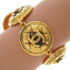 Chanel Coco Mark Quilted Vintage Gold Plated 71.2 g Bracelet — view 3