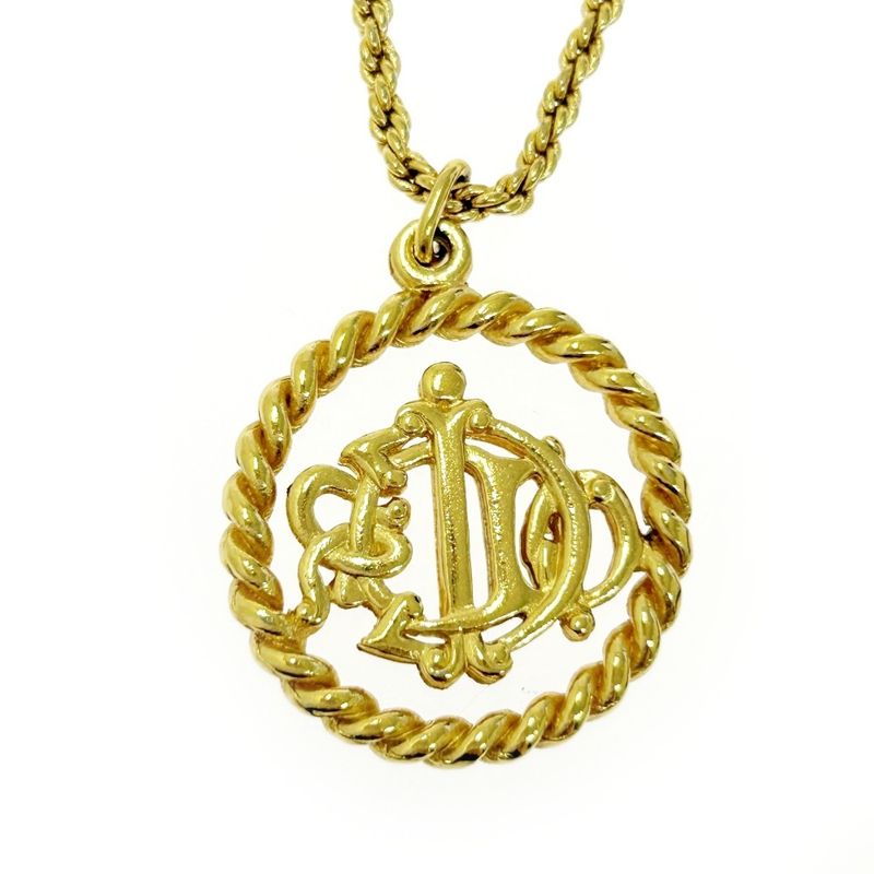 Christian Dior GP Emblem Circle Necklace Gold — view 4