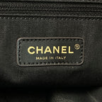 Chanel Quilted Maxi Shopping Bag As3128 Black Denim 2-Way Tote — view 4