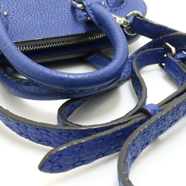 Fendi Selleria 8 Bn258 Mini Adele 2-Way Bag Leather Blue — view 8