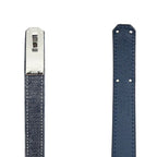Hermes Kelly Belt 18 Denim Epson Blue Series Silver Hardware — view 6