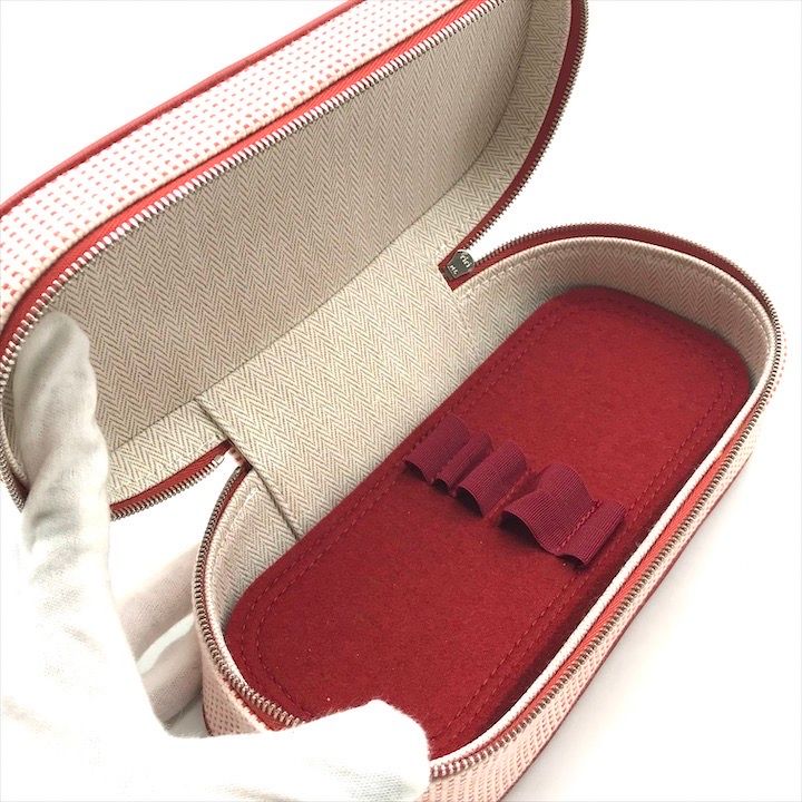 Hermes Escal Makeup Pouch Vermillion Case Red — view 6