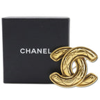 Chanel Coco Mark Quilted Vintage Gold Plated 32.5 g Brooch — view 5